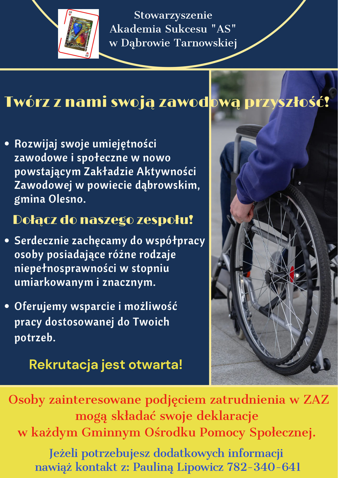 Zdjęcie przedstawi osobę na wózku inwalidzkim