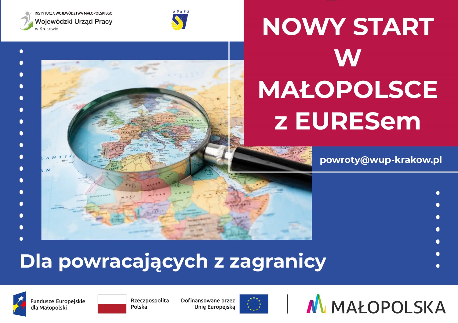 Zdjęcie przedstawia mapę oraz lupę 