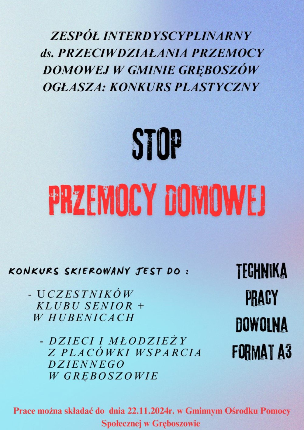 zdjęcie przedstawia opis konkursu skierowanego do seniorów dotyczy przemocy