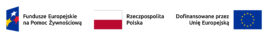 logo przedstawia flage polski oraz Unii Europrjskiej